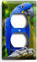 Tropical Hyacinth Blue Macaw Bird Parrot Outlet Wall Plate Cover Room Home Decor - £8.29 GBP