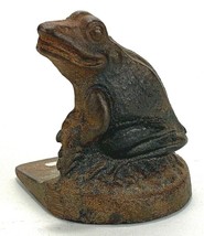 Iron Frog Toad Doorstop-Made in England-3.25&quot; Tall-Vintage Door Wedge - $46.74