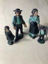 Vintage Cast Iron Metal Amish Family of 4 Mother Father  Girl and Boy Figurines - £18.01 GBP