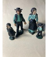 Vintage Cast Iron Metal Amish Family of 4 Mother Father  Girl and Boy Fi... - $22.91