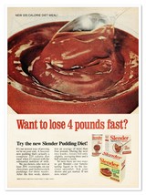 Slender Diet Food Pudding Lose 4 Pounds Fast Vintage 1972 Full-Page Maga... - $9.70