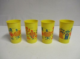 4 Vintage McDonald&#39;s McDonaldland Plastic Cups Gobblin Tree Ronald Hamburglar - £55.81 GBP