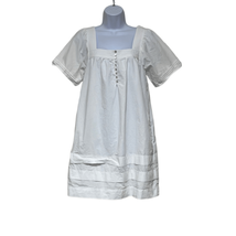Madewell Womens XS Nisha Poplin Mini Dress White Square Neck Lagenlook NWOT - £56.03 GBP
