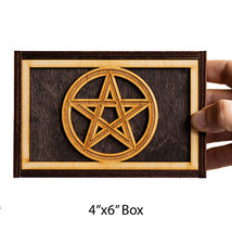 SALE Pentagram  Wood Box      Tarot Box   Jewelry Box  Stash Box - $17.99