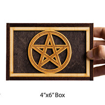 SALE Pentagram  Wood Box      Tarot Box   Jewelry Box  Stash Box - £14.41 GBP