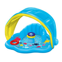 Baby Splash Mat with Inflatable Canopy, 3 Stackable Play Rings - £25.54 GBP