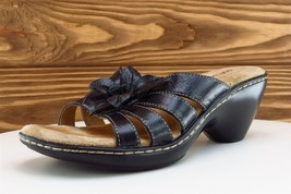 Softspots Size 5.5 Sandal Slide Black Leather Women M - £22.68 GBP