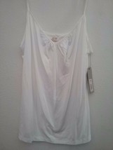 Women&#39;s Apt 9 White Spaghetti Strap Tank/Shirred Cami Top Size Large - £13.45 GBP