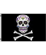 1 TATTOOED SUGAR SKULL 3 X 5 FLAG  3x5 skulls decor ADVERTISING FL454 wi... - $11.65 CAD