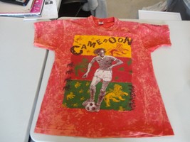 Vintage 90&#39;s Cameroon Soccer Mazamba T Shirt Single Stitch Size XL - $49.49