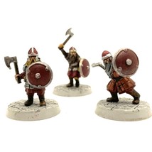 LOTR Dwarf Warriors 3x Hand Painted Miniature Plastic Fighter Cleric Guard - $48.00