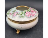 Antique c.1900&#39;s GDA Limoges France Rose Floral Porcelain Hair Receiver ... - £23.67 GBP