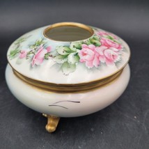 Antique c.1900&#39;s GDA Limoges France Rose Floral Porcelain Hair Receiver Bowl - £23.60 GBP