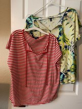 Chaps Women&#39;s Shirt Size Large Choose Red Stripe, Yellow Floral or Red G... - £11.97 GBP