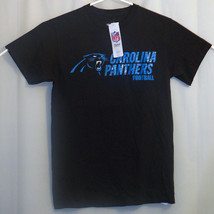 Carolina Panthers T-Shirt Men&#39;s Small S Black Blue NFL Team Apparel New With Tag - £11.72 GBP