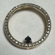 925 Necklace Pendant W/ Green Stone Circle - $18.80
