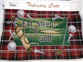 Tapestry Cuts Golf Theme Fabric for pillow Bag purse wall hanging NEW 13.5 X 9&quot; - £6.09 GBP