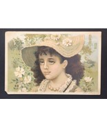 Antique Globe Soap Buffalo NY Girl with Flowers Hat Victorian Trade Card - £9.44 GBP
