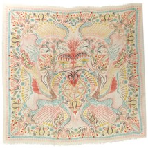 Dior Shawl 135Cm In Multicolour Abstract Leaf Design On Cream Cashmere W... - $912.95