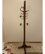 Vintage Rustic Mission Arts &amp; Crafts Oak Coat &amp; Hat Rack Hall Tree-
show... - $730.37 CAD