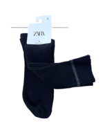 Zara Rib Socks Black with Grey Stripe ( L ) - $373.07 MXN