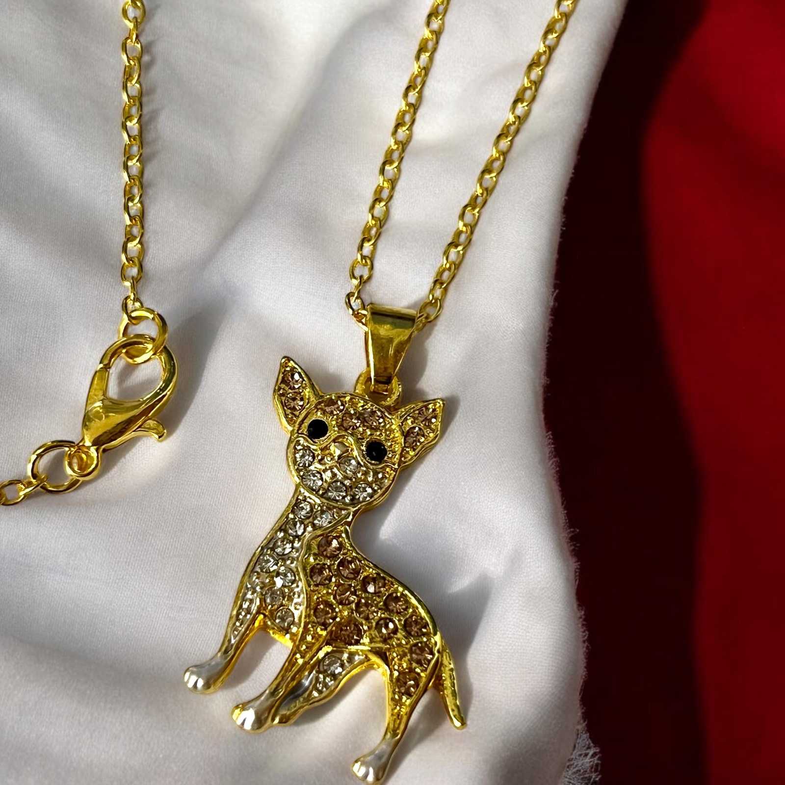 Sparkling Rhinestone Chihuahua Pendant Necklace 3-Styles - Elegant Pet Dog Jewel