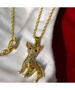 Sparkling Rhinestone Chihuahua Pendant Necklace 3-Styles - Elegant Pet D... - $16.34 CAD