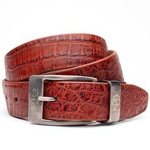 Emilio Genuine Exotic Alligator Belt Rustic Cognac image 3