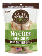 Earth Animal No Hide Pork Chews Dog Treats; 4 Inch; 2 Pack - £11.03 GBP