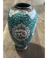 20th Century Vintage Blue Enameled Copper Cloisonne Bud Vase Floral/Bird... - €24,02 EUR