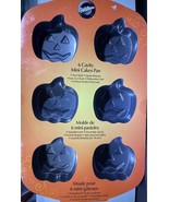 Wilton 6 Cavity Non-Stick Mini Cakes Pan Halloween Pumpkin Jack O Lantern - $7.70