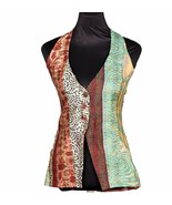 Free Shipping in US - Quilted Pure Silk Kantha Reversible Vest from Jaipur - $49.49