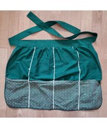 Vintage 1970s Half Apron Green Print Theme Handmade w/ Pockets - €12,15 EUR