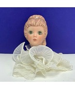 Porcelain doll head bust lace victorian dress antique mcm betty ornament... - $19.69