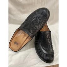 Women&#39;s Sofft Black Mules Clogs Black Leather Paisley Design 9.5- SO CUTE - $15.57
