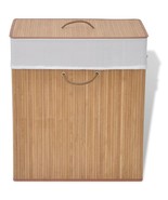 vidaXL Bamboo Laundry Bin Rectangular Natural - £68.12 GBP