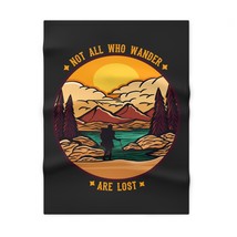 Personalized Fleece Baby Blanket with &quot;Not All Who Wander Are Lost&quot; Quote Design - £28.16 GBP