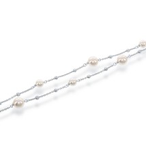 Double Strand 8mm and 6mm Pearls with Moon Beads Bracelet - £91.20 GBP