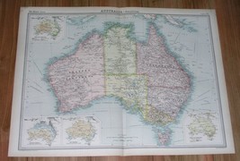 1922 Original Vintage Map Of Australia - £21.92 GBP