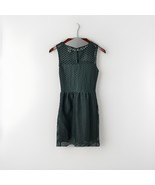 H&amp;M Black Sleeveless Mesh Overlay Dress Size US 4 EUR 34 Fit &amp; Flare Lined - $13.98