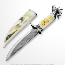 13.5&quot; Noble Deer Fantasy Dagger Gift Bowie Knife Souvenir with Scabbard - $255.87 MXN