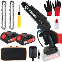 Mini Chainsaw 6 Inch Cordless, Electric Cordless Chainsaw, Battery Powered 2Pcs - £25.09 GBP