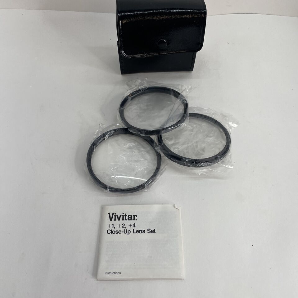 VIVITAR Close Up Lens Set 49mm  No. 1, No. 2 & No. 4  w/case and manual - $9.89
