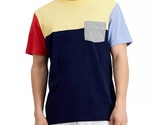 Club Room Men&#39;s Reg-Fit All Cotton Colorblocked T-Shirt Navy Combo-Large - $14.99