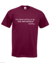 Mens T-Shirt Walt Disney Quote Its fun to do the impossible Design Tshirt - £19.89 GBP