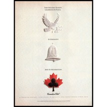 1991 Canadian Club Rye Whisky Vintage Print Ad Holiday Dove Bells Wall Art Photo - £8.48 GBP