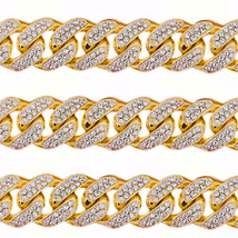 45CT Mens Solid Yellow Gold Heavy Miami Cuban Link 17 MM Real Diamond Chain - £39,160.14 GBP