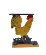 Vintage Cast Iron Rooster Chicken Doorstop Door Stop Cookbook Bookend 7&quot;... - €23,53 EUR