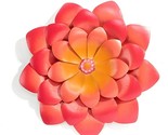 Flower Wall Plaque Layered Orange and Pink Petals Metal Hanging 13.8&quot; Di... - $39.59