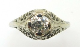 Authenticity Guarantee 
18k White Gold Genuine Natural Diamond Filigree Ring ... - £911.68 GBP